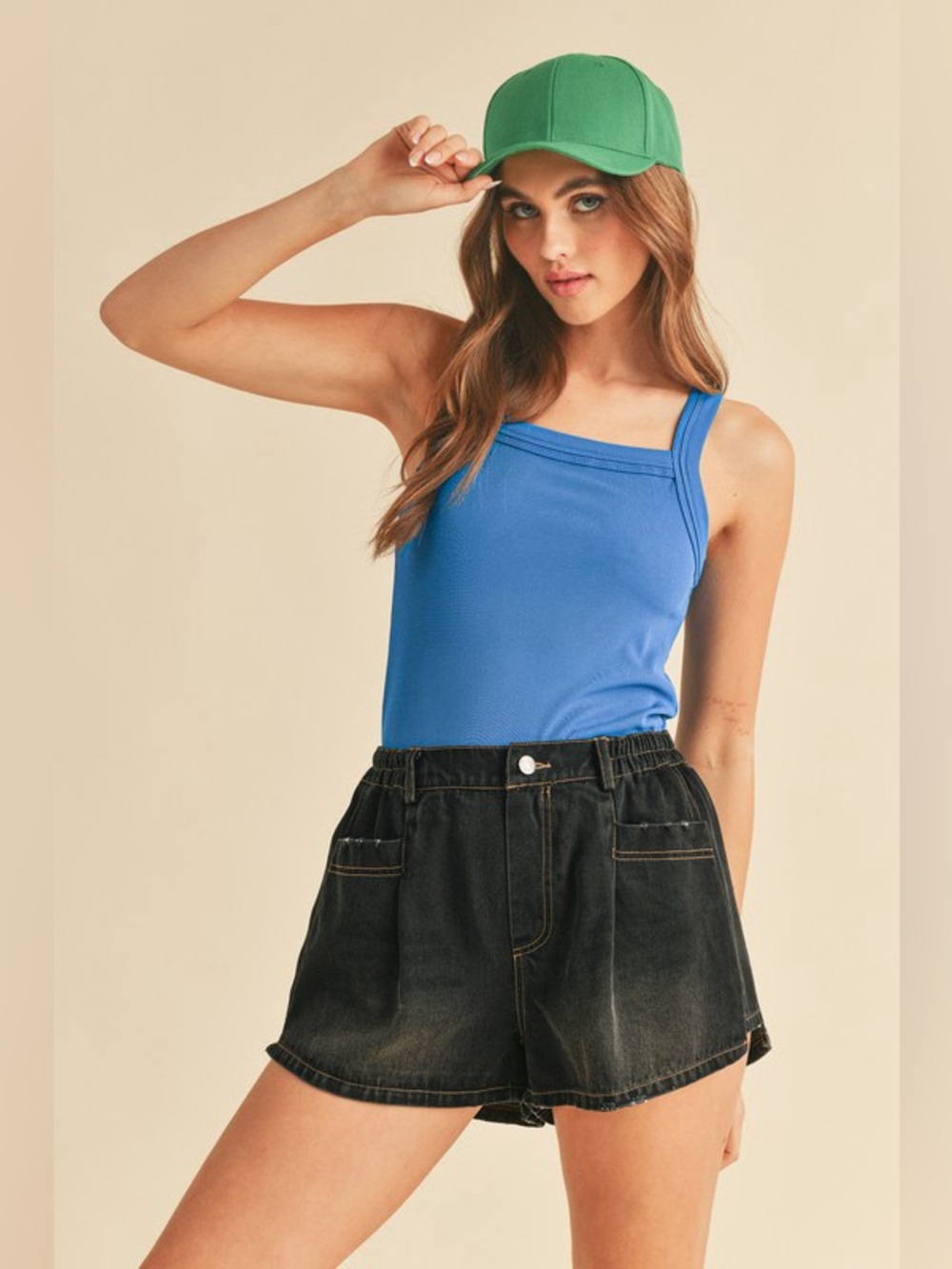 Aemi + Co Square Neck Wide Strap Tank